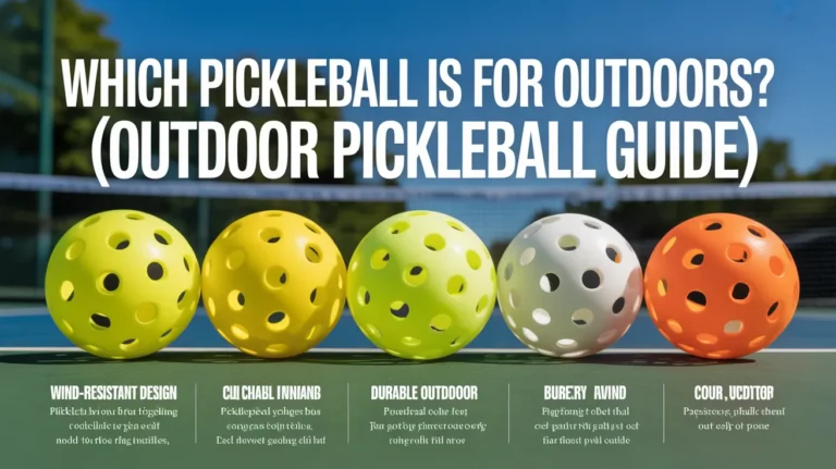 Which pickleball is for outdoors guide showing different balls with 40 holes, highlighting wind resistance, durability, and control features