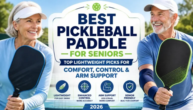 Best pickleball paddle for seniors with lightweight carbon fiber paddle on an outdoor pickleball court